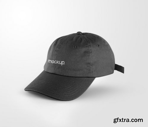 Black baseball cap mockup realistic