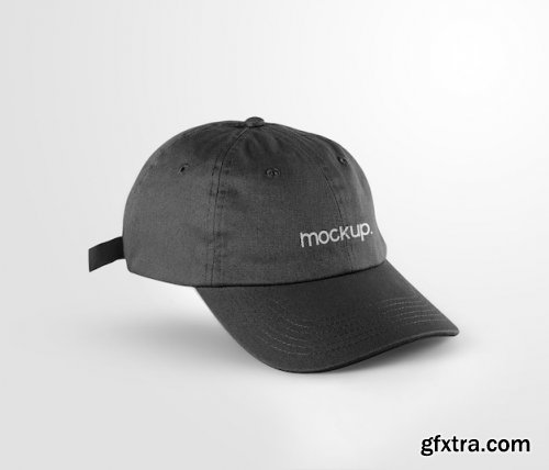 Black baseball cap mockup realistic