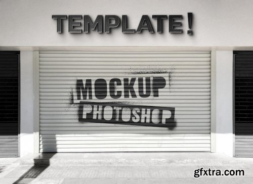 Front store shop mockup realistic