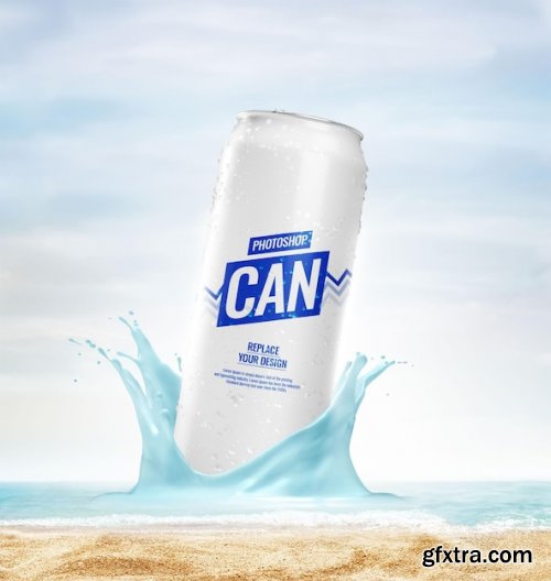 Summer advertising can mockup