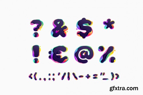 Hologram Shift colorful glitch font