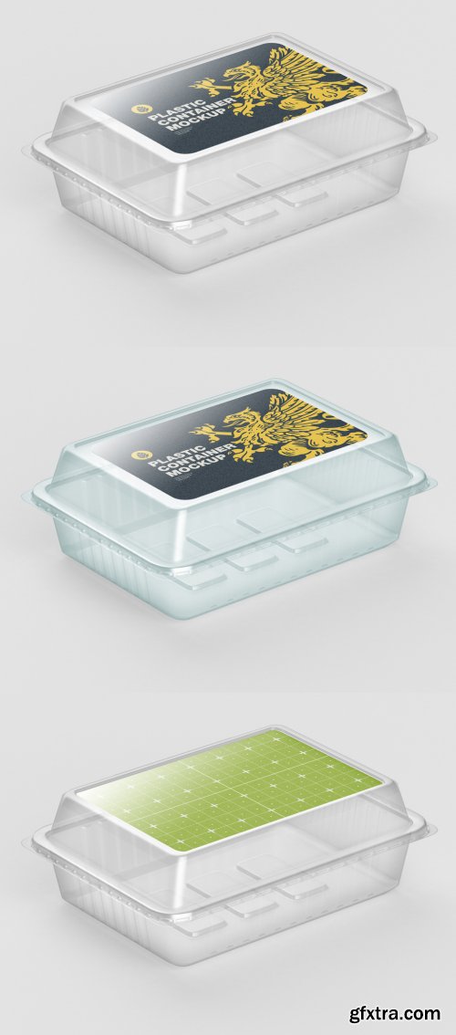 Plastic Container with Sticker Label Mockup 450203387