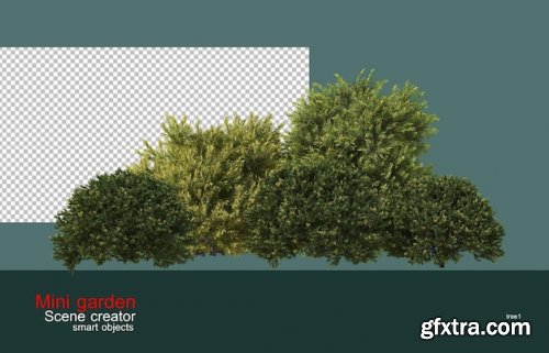 A small garden with many trees and plants Premium Psd 