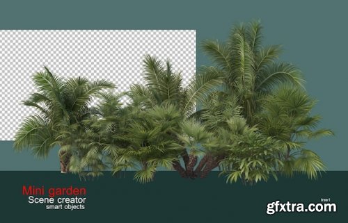 A small garden with many trees and plants 02 Premium Psd 