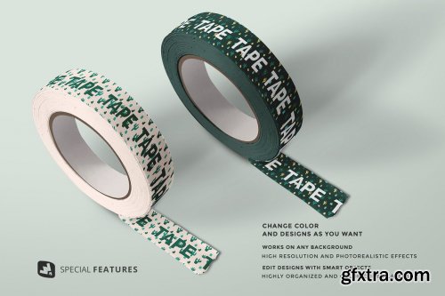 CreativeMarket - Themed Washi Tape Roll Mockup 4810216