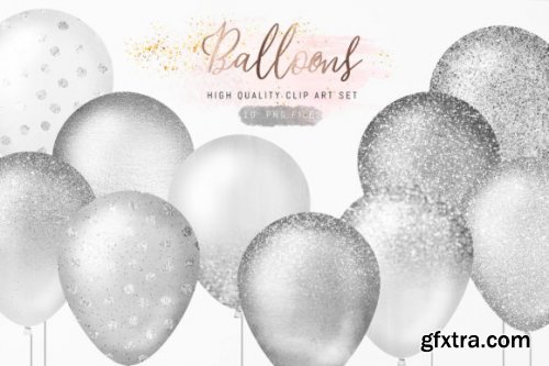 Glitter Sparkle Balloons Clipart
