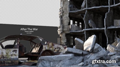 Ruined cities after war damaged cities Premium Psd 