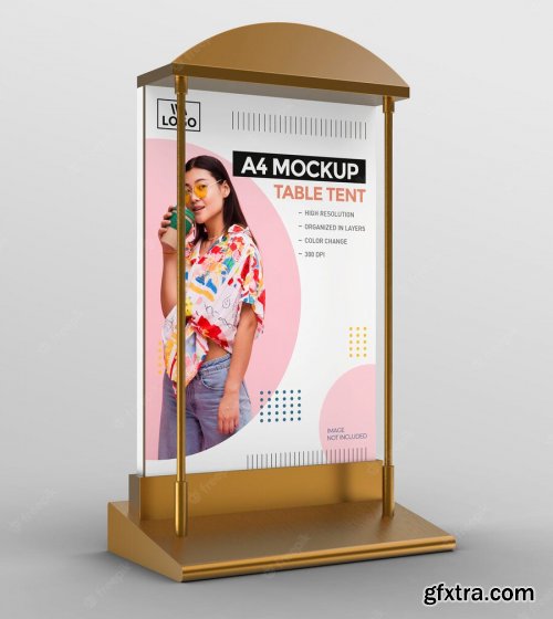 Promotional 3d table tent mockup