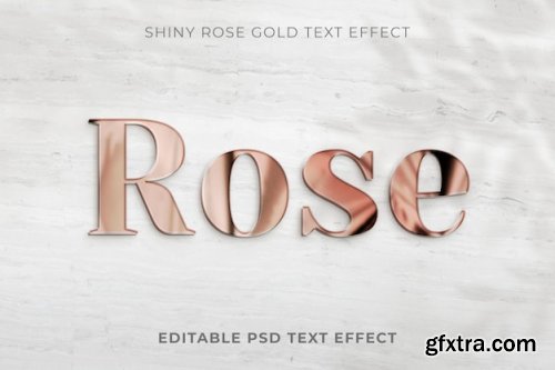 Editable Shiny Rose Gold Text Effect Layout