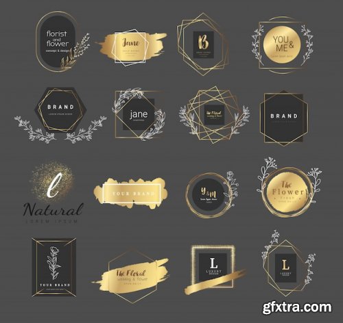  Premium floral logo templates for wedding and product Premium Vector