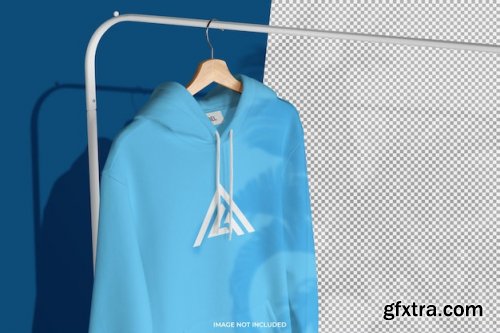 Men hanging hoodie mockup 