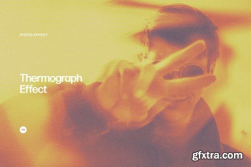 Orange thermography photo effect 