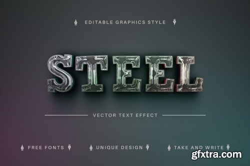 CreativeMarket - Dark Chrome - Editable Text Effect 7130441