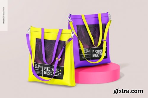 Tote bags with pocket mockup
