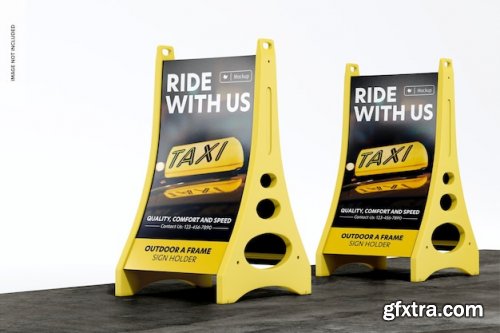 Outdoor a-frame sign holders mockups