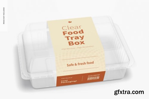 Clear food tray boxes mockups