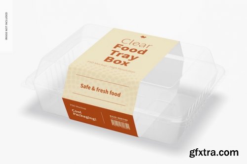 Clear food tray boxes mockups