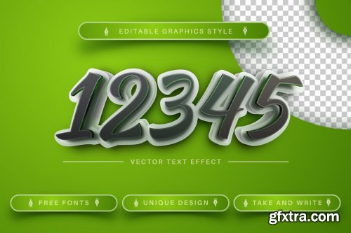 3D Green - Editable Text Effect, Font Style