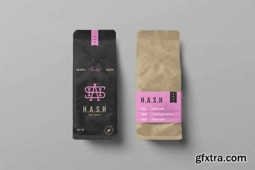 Two coffee bag mockups