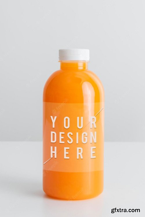 Fresh organic orange juice in bottle mockup