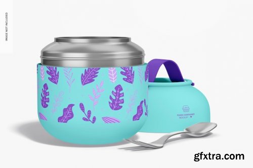 17 oz plastic food container mockup