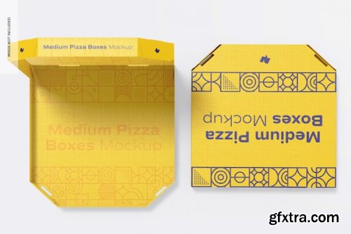 Medium pizza boxes mockup