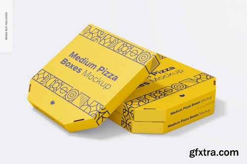 Medium pizza boxes mockup