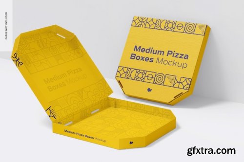 Medium pizza boxes mockup