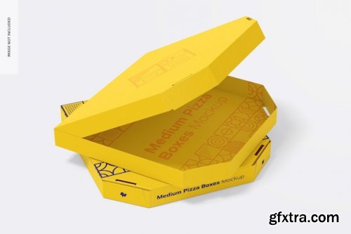 Medium pizza boxes mockup