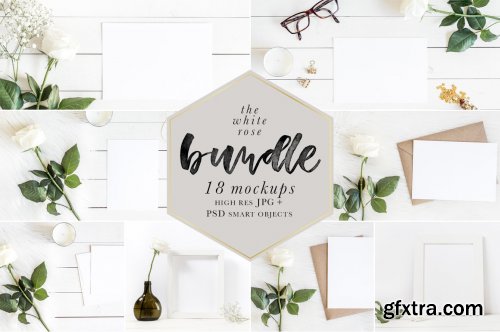 CreativeMarket - The White Rose Mockups Bundle 1508054