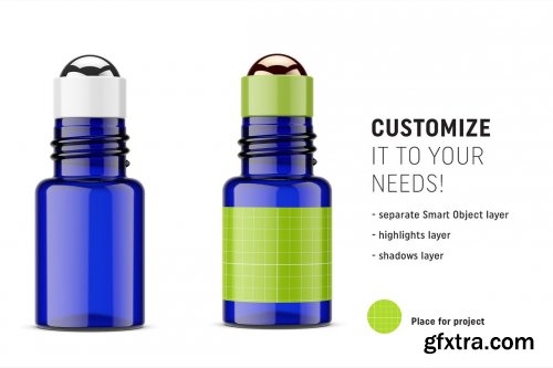 CreativeMarket - Blue roll-on bottle mockup 4706986