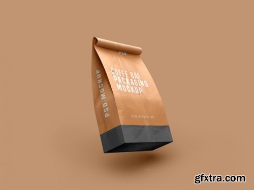 Coffee bag packet mockup