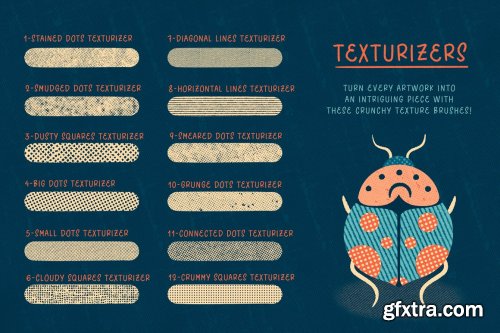 CreativeMarket - Dirty Halftones Brush Set 5089396