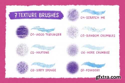 CreativeMarket - Rough & Raw Procreate Brush Set 3761365