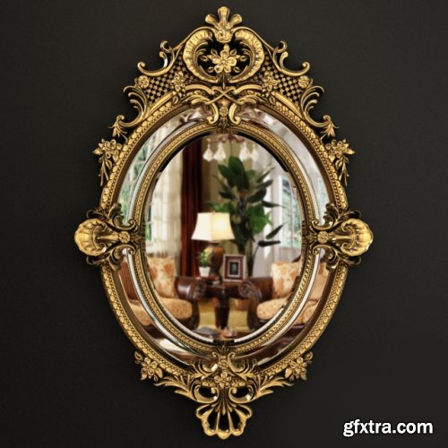 19th Century French Louis XV Fine Gilt Carved Oval Mirror