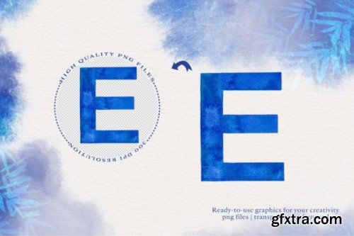 Watercolor Blue Alphabet