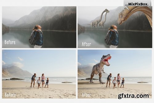 CreativeMarket - Dinosaurs Photo Overlays Pack 3998675