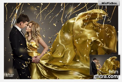 CreativeMarket - Golden Confetti Photo Overlays 3419663