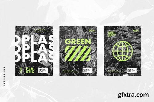 CreativeMarket - 9 Plastic Warp Poster Mockup 4430824