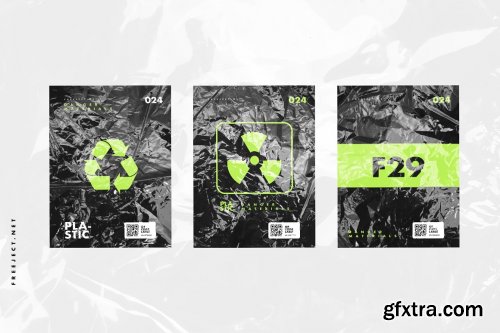 CreativeMarket - 9 Plastic Warp Poster Mockup 4430824