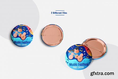 CreativeMarket - Glossy Round Pin Badge Set Mockup 7149012  