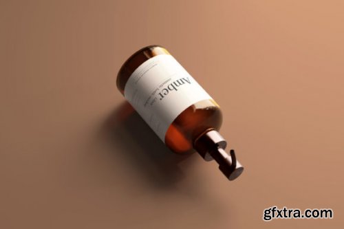 Amber Glass Pump Bottle Mockups 7150843