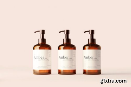 Amber Glass Pump Bottle Mockups 7150843