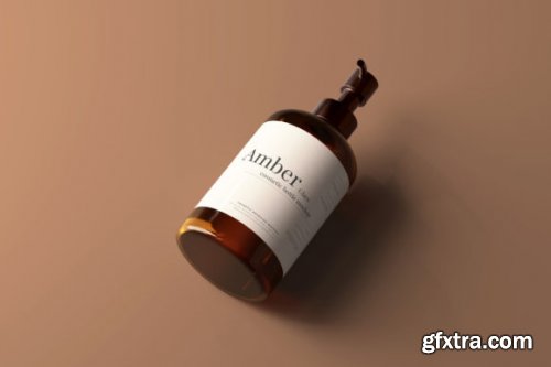 Amber Glass Pump Bottle Mockups 7150843