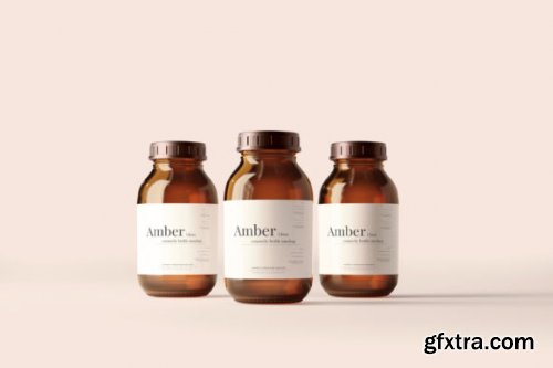 Amber Glass Jar / Bottle Mockups 7150841