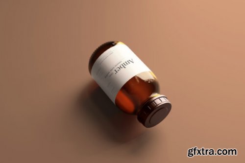 Amber Glass Jar / Bottle Mockups 7150841