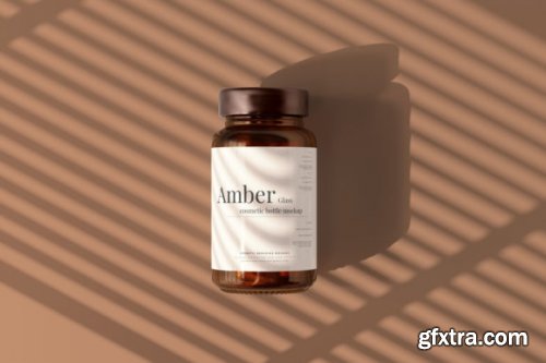 Amber Glass Jar / Bottle Mockups 7150842