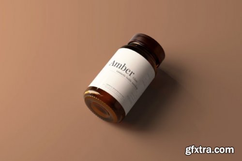 Amber Glass Jar / Bottle Mockups 7150842