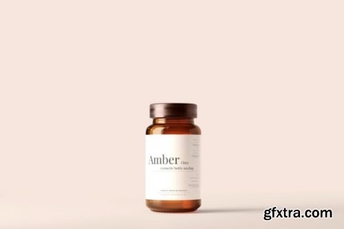 Amber Glass Jar / Bottle Mockups 7150842
