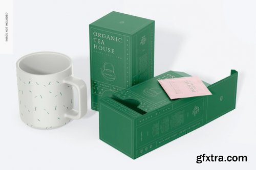 Tea dispenser box mockup